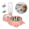 New Bubble Pet Bowls Alimentatore automatico in acciaio inossidabile Distributore di acqua Contenitore per alimenti per gatti Cane Gattino Forniture per animali Drop Ship Y20257R