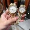 2022 Montre de couple de designer haut de gamme pour hommes et femmes, montres de luxe, mode vintage, montre en or