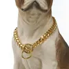 10 mm breite hochwertige goldene Edelstahl-Hundekragen Training Choke Hundeschlupfkettenkragen Starker Metallkragen 12-32 "2770
