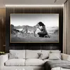 Черно белые природные пейзажные плакаты и принты стены на стенах холст рисовать снежный леопард и обнаженные женщины картинка для гостиной