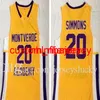 High School Montverde Academy Eagles Simmons Jerseys 20 män Basketball Tigers College 25 Jersey Stifthed White Yellow Purple Wear S-XXL