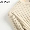 Aomo Women Fashion Fashion Solid Twist шерстяной вязаный джампер o Sece Seck Pullovers Chic Tops 6D123A 220815