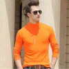 Adam Uzun Kollu Tişört Yarım Belktlank İnce T-Shirt Erkek Kış Sıcak Kazak Tişörtler Sonbahar ve İlkbahar Tişört Tişört T20808