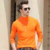 Homme à manches longues t-shirt demi col roulé mince t-shirt hommes hiver chaud pull t-shirts automne et printemps t-shirt T220808