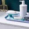 Soap Dishes Nordic Double-layer Storage Drain Box Rotating Bathroom Rack RackSoap