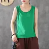 100% Cotton Loose Tank Tops Summer Style Women Casual Solid Plus Size Female Basic Sleeveless High Quality D363 220316