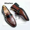 DRES Shoe Gentleman Brief Flat on British Men Loafer Albicon Brown Casual Formale Dropshipping 220723