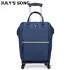 Juli's Song Bagage Bag Waterproof Travel Duffle Trolley Rolling Suitcase Women S med Wheel Handbag J220708 J220708