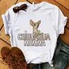 Zogankin chihuahua mamma tryck kvinnor t shirt sommar mode rolig hund design härlig tjej t-shirt tee femme