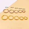 Hoop & Huggie Glossy Earrings Gold Color Cartilage Piercing Accessory Trendy Female Hoops For Men 8/10/12/14/16mmHoop