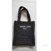 Designer Embroidered Female Bag Hollow Straw Tote Luxury Brand Summer Beach Woven Bag Handbags Luxurious