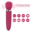 Female Masturbator sexy Toys For Women 8 Modes Magic Wand Vibrators USB Rechargeable Dildos Nipple Clitoris Stimulator