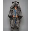 Men's Jackets Winter Women Men Faux Fur Coat 2022 Casual Plus Size Couple Hooded Jacket Cat Ear Warm Long Sleeve OvercoatMen's Men'sMen's