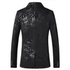 ブラックブレザーメン高品質のスリムフィットジャケットファッションカジュアルマンシックグルームシンガーコスチュームフォーマルイブニングドレス220514