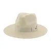 Kvinnor Summer Wide Brim Cap Solid Khaki Bowknot Band Casual Khaki White Beach Sun Hats Sombreros de Mujer
