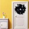 Decorative Flowers & Wreaths Fancy Halloween Wreath Decoration Home Decor For Door Spooky Feather With Eye Ball Ornaments Front DoorDecorati