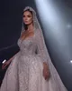 Vestidos noturnos de sereia de renda de lantejoulas de luxo com apliques de trem destacável de comprimento completo vestidos de noiva da Arábica Saudita de comprimento completo