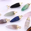 Natural Stone Cone Charms Opal Pink Quartz Chakras Crystal Tiger Eye Healing Crystal Pendant For DIY Jewelry Making Necklace