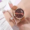 ساعة Wristwatches Women Wather Natch Nots Moon Dial Bracelet Watches مجموعة السيدات الجلدية حزام كوارتز Wristwatch الإناث على مدار الساعة Relogio Mujer 2023 220708