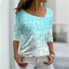 Vêtements de gym Spring Multicolor V-Neck Slim Slim de haute qualité 3D Patché à imprimer Botting Top Woman Fashion Sublimation T-shirt