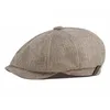 Baretten Grote Grote Sboy Cap mannen Katoen 8 Panel Hoed Casual Baker Boy Caps Gatsby Retro Hoeden Boina baret Voor MaleBerets