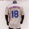 Koszulki baseballowe Darryl Strawberry Jersey Vintage 1986 WS Patch Home Away Białe prąż na niebiesko -zielony szary czarny czarny wszystko zszyta