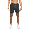 Running Shorts Mężczyźni 2 w 1 jogging sportowy trening fitness na siłowni Bermuda Szybkie suche spodnie mężczyzna 2022 Letni trening dna Ubranie 2228J