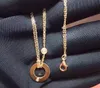 Collier de créateur de mode LOVE Colliers de clavicule Double Chain Circle Pendant For Men Women Lovers Couple Gift6033278