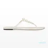 Vrouwen Flippers Luxe Designer Schoenen Topkwaliteit Sandaal Flats Pearly-Stud Ballet Roze Lederen Flats met Pearl verfraaiing