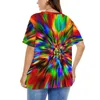 Women's Plus Size T-Shirt Rainbow T-Shirts Tie-Dye Print Cute Short Sleeve Vintage Tee Shirt 7XL 8XL Beach Graphic ClothingWomen's WomenWome