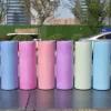 Small Pack 6pcs 20oz rechte sublimatietumblers UV Kleur Veranderend donker gloeiende Iin donker met heldere rietjes Roestvrijstalen waterbeker B6