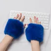 100% Import Mink Fur Glove Mittens Fingerless Double Sides Fur Warm High Elastic