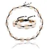 Coquillage naturel et bracelet de cheville ensemble collier coquillage cauri Wakiki Hawaii plage bijoux gitane pour femmes filles