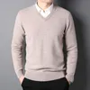 Men's Sweaters Cotton Blend Classic V-Neck Sweater Men Pullover 2022 Autumn Winter Work Casual All-match Knitted Jumper Jersey HombreMen's