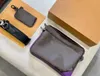 Top 3pcs set Shoulder bag Classic Handbags Mens Crossbody Purse Flap Classic Black Leather TRIO Messenger Bags Luxury Designer Handbag Tote