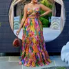 Casual Dresses African For Women Elegant Dashiki Summer Spaghetti Straps Maxi Dress Ladies Fairy Long 3XL till 5xlcasual342t
