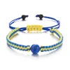 Mode Design Yellow Blue Cord Manschett Armband Justerbara Ukrainska Armband Smycken För Present