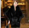 Women's Faux Fur Cape Jacket Winter Warm White / Black / Burgundy Large Fur Collar Short Section Young Lady 2022