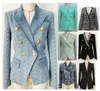 Anzüge Blazer Damen Frühling Herbst Winter Jacken Mantel Baumwolle Denim Slim Jacke Designer Styles Streifen Plaid Muster