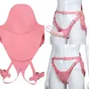 NXY Produkty seksu Dildos Pink PU skórzany pasek BDSM na dildo Regulowane ramy