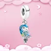 925 Серебряные подвесные подвески для оригинальной коробки Pandora Original Box Salamander Chameleon Parrot Charms Blue Turtle Skul