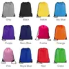Solid Color String Drawstring Back Pack Cinch Sack Gym Tote Bag School Sport Shoe Bags