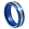 6mmの青いタングステンの結婚指輪は、met石インレイリング285rを模倣しました