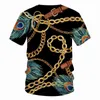 Série de cadeia de verão camiseta homens / mulheres 3d impresso casual harajuku estilo moda tshirt streetwear homens roupas tops 220407