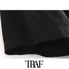 TRAF Camicette comode oversize abbottonate moda donna Camicette vintage maniche a tre quarti con spacchetti laterali Camicie femminili Chic Top 220402