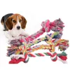 Sublimation Pet Dog Puppy Double Knot Chew Ropes Knots Toys Clean Teeth Durable Braided Bone Rope Pets Molar Toy Pet Supplies Random Color