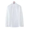 Herrklänningskjortor Mens Classic Bee Embroidery Standard-Fit-knapp Up Casual Blus Tops Covered Business Long Sleeve ShirtSm260K