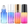 5ml Glass Bottle Roll On Empty Perfume Essential Oil Bottles with Metal Ball Roller Cosmetic Container for Home Travel Use