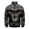 Heren Hoodies Heren sweatshirts 2022 Orangutan Grappig kostuum 3D Stand Kraag Hoodie Fashion Men Dames Zipper Jacket Lange mouw Homme