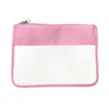 Индивидуальные прозрачные плоские нейлоновые сумки ПВХ водонепроницаемая косметичка с молнией Лавандовая вышивка буквы сумка для женщин подарок